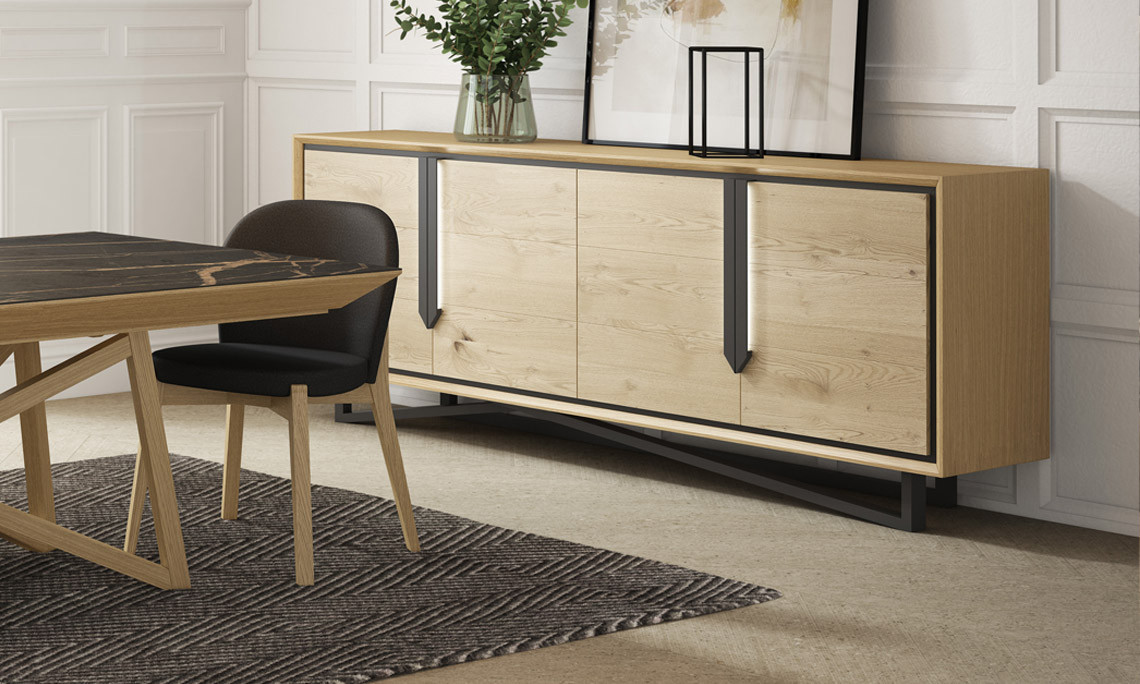 Eva - Enfilade 4 portes GM avec éclairage 