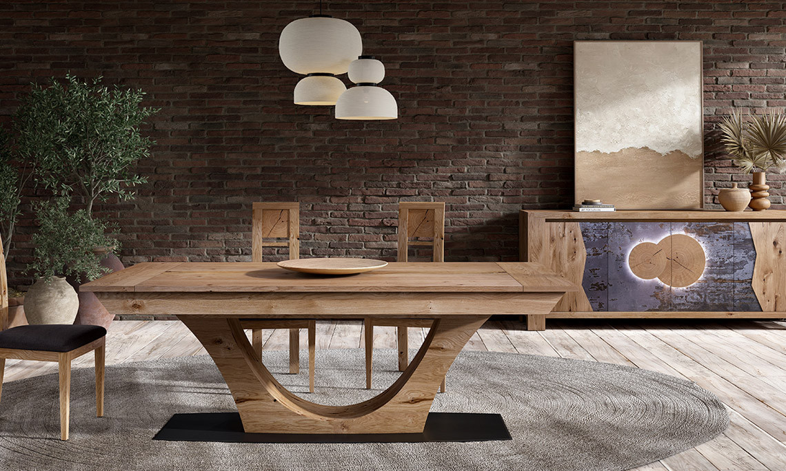 Floirac - Table de repas 3 pieds avec une allonge 
